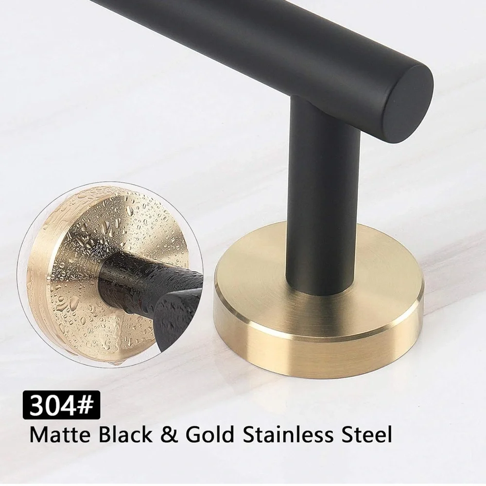 Elegant Black and Gold Towel Bar